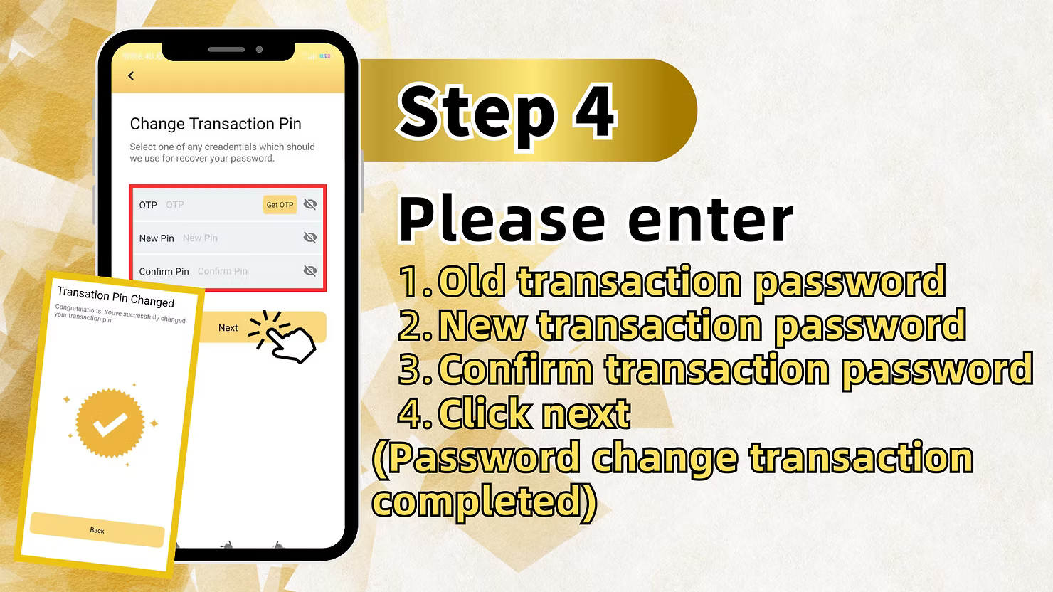 Forgot transfer password guide at LUCKY TOWN PLUS